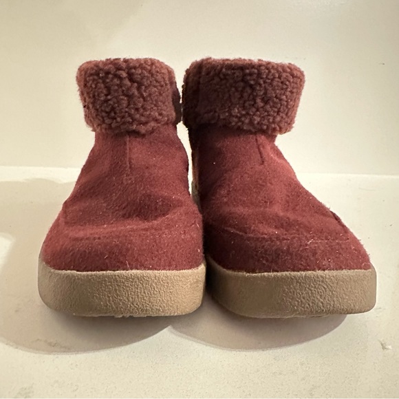 Sanuk Womens Roll-Top Bootie Wool Boots Burgundy Size 8 - Picture 8 of 10